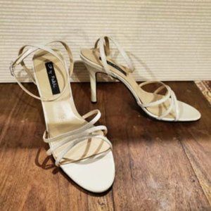 CF by Falchi Cream Strappy Leather Sandals 10B
